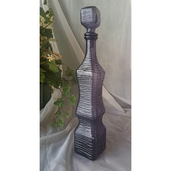 Other - Rare~Italian Periwinkle Empoli Glass Decanter Bottle 17"